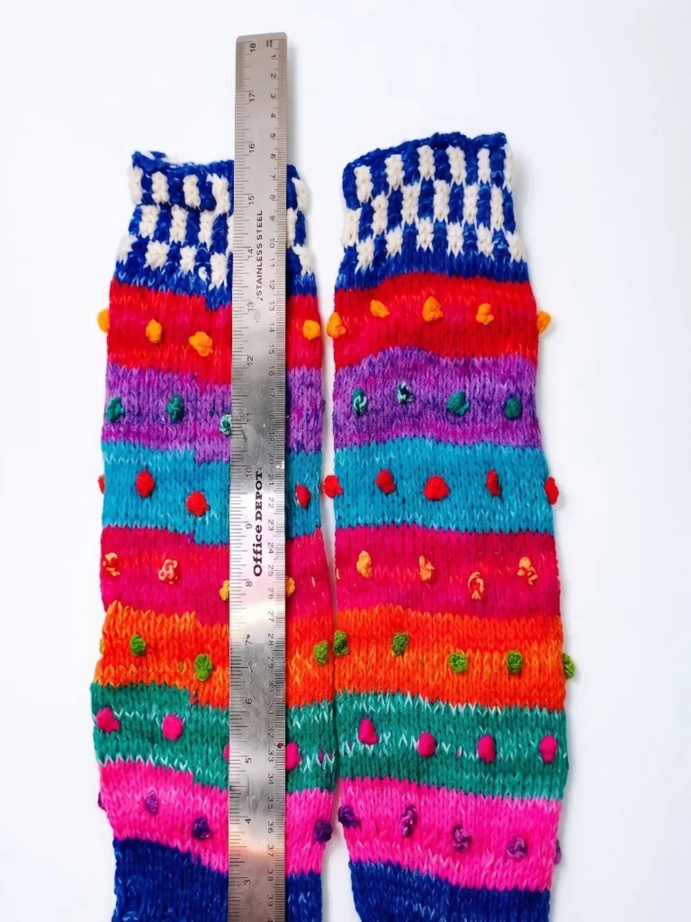 Handmade Knitted Booties Multicolor Yarn Warm Winter